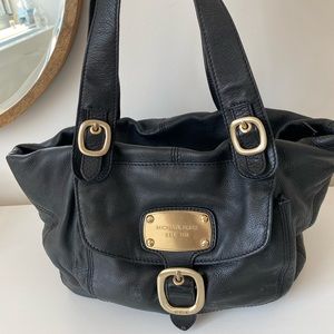 Michael Kors large black leather hobo bag